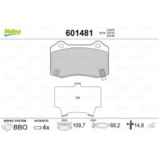 601481 VALEO Комплект гальмівних колодок дисковий гальм