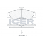 181580 ICER КомплеК т гальмівних колодок, дискове гальмо