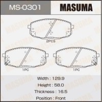 MS-0301 MASUMA Комплект гальмівних колодок