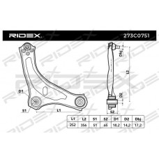 273C0751 RIDEX Ричаг незалежної підвіски колеса, подвеска колеса