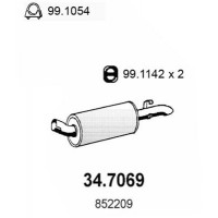 34.7069 ASSO Глушник вихлопних газів кінцевий