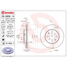 09.9936.11 BREMBO Гальмівний диск