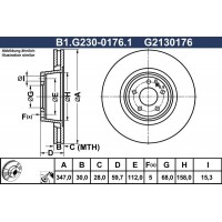 B1.G230-0176.1 GALFER Гальмівний диск