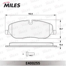 E400255 MILES Комплект гальмівних колодок дисковий гальм