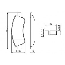 0 986 494 270 BOSCH Комплект гальмівних колодок дисковий гальм