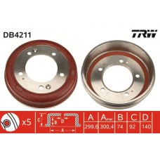 DB4211 TRW Гальмівний барабан