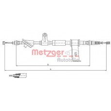 12.0102 METZGER Тросик, cтояночный тормоз