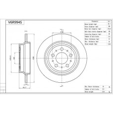 V6R994S AISIN Гальмівний диск
