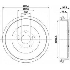 8DT 355 303-091 HELLA PAGID Гальмівний барабан