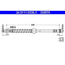 24.5111-0336.3 ATE Гальмівний шланг