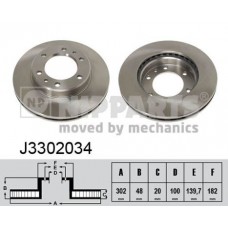 J3302034 NIPPARTS Гальмівний диск