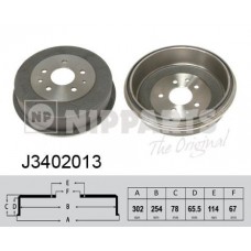 J3402013 NIPPARTS Гальмівний барабан