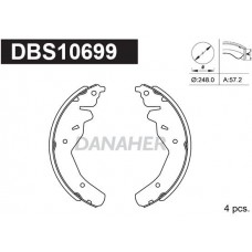 DBS10699 DANAHER Комплект гальмівних колодок