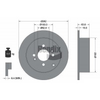 BDS1296 BENDIX Braking Гальмівний диск
