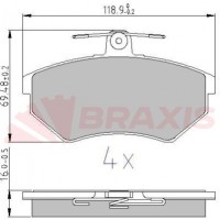 AA0607 BRAXIS КомплеК т гальмівних колодок, дискове гальмо
