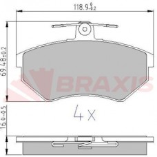 AA0607 BRAXIS КомплеК т гальмівних колодок, дискове гальмо