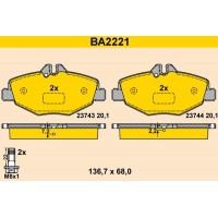 BA2221 BARUM КомплеК т гальмівних колодок, дискове гальмо