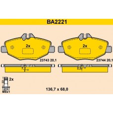 BA2221 BARUM КомплеК т гальмівних колодок, дискове гальмо