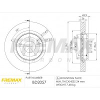 BD-2057 FREMAX Гальмівний диск