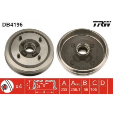 DB4196 TRW Гальмівний барабан