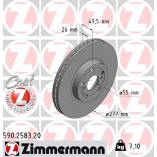 590.2583.20 ZIMMERMANN Гальмівний диск
