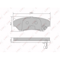 BD-7305 LYNXauto Комплект гальмівних колодок дисковий гальм