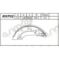 K9702 ASIMCO Комплект гальмівних колодок