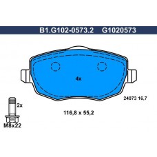 B1.G102-0573.2 GALFER Комплект гальмівних колодок дисковий гальм