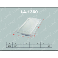 Повітряний фільтр LYNXauto LA-1360