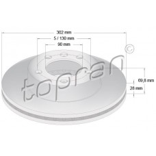 208 235 TOPRAN Гальмівний диск