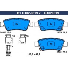 B1.G102-0819.2 GALFER КомплеК т гальмівних колодок, дискове гальмо