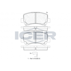 181589 ICER КомплеК т гальмівних колодок, дискове гальмо