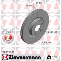 250.1398.20 ZIMMERMANN Гальмівний диск