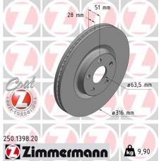 250.1398.20 ZIMMERMANN Гальмівний диск