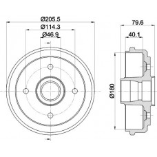 8DT 355 300-561 HELLA PAGID Гальмівний барабан