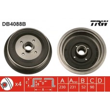 DB4088B TRW Гальмівний барабан