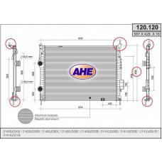 120.120 AHE Радіатор охолодження двигуна