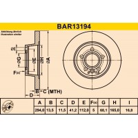 BAR13194 BARUM Гальмівний диск