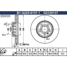 B1.G225-0137.1 GALFER Гальмівний диск