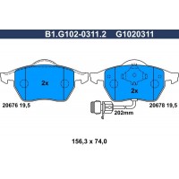 B1.G102-0311.2 GALFER Комплект гальмівних колодок дисковий гальм