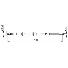 1 987 482 889 BOSCH Тросик, cтояночный тормоз