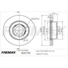 BD-0198 FREMAX Гальмівний диск