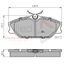 ADB0526 COMLINE Комплект гальмівних колодок дисковий гальм