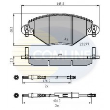 CBP21120 COMLINE Комплект гальмівних колодок дисковий гальм