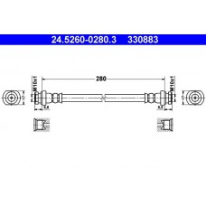 24.5260-0280.3 ATE Гальмівний шланг