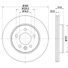 8DD 355 125-571 HELLA Гальмівний диск