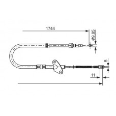 1 987 477 121 BOSCH Тросик, cтояночный тормоз