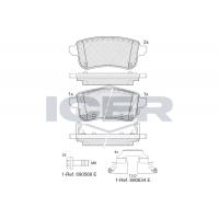 181904-208 ICER Комплект гальмівних колодок дисковий гальм
