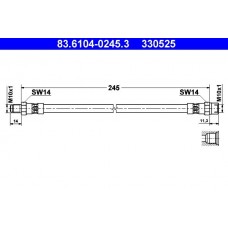 83.6104-0245.3 ATE Гальмівний шланг