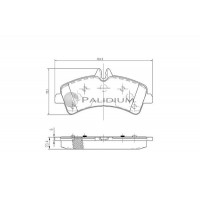 P1-1142 ASHUKI by Palidium Комплект гальмівних колодок дисковий гальм